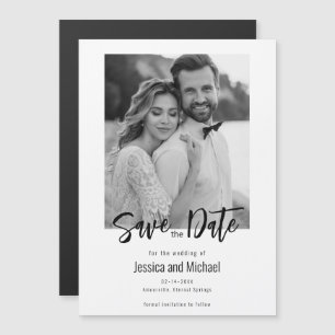 💍 Minimalist Elegant Save the Date with photo Magnetic Invitation