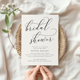 Minimalist Elegant Script Bridal Shower Invitation