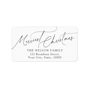 Minimalist Elegant Script Christmas Return Address Label