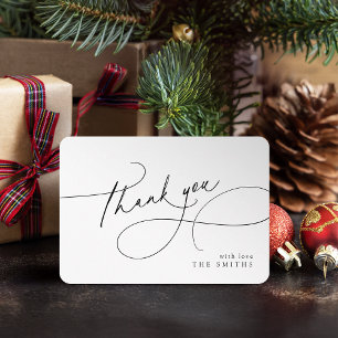 Minimalist Elegant Script Christmas Thank You