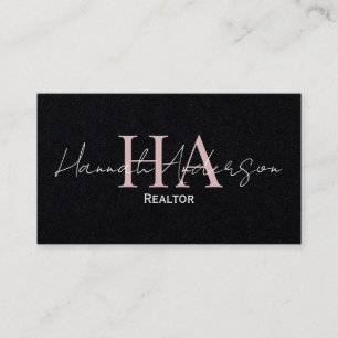 Minimalist Elegant Script Modern Realtor  Business Card