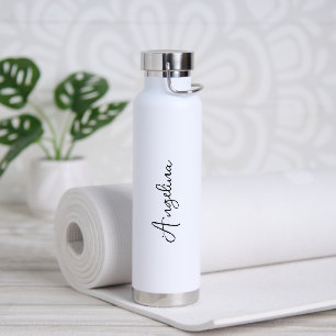 Minimalist Elegant Script Name Simple Water Bottle