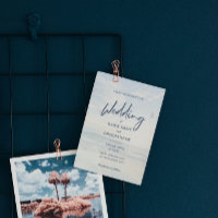 Minimalist Elegant Script Photo Beach Wedding
