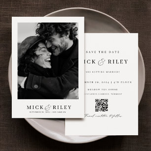 Minimalist Elegant Script Photo Save the Date Invitation