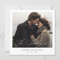 Minimalist Elegant Script Photo Square Wedding