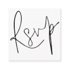 Minimalist Elegant Script QR Code Wedding RSVP