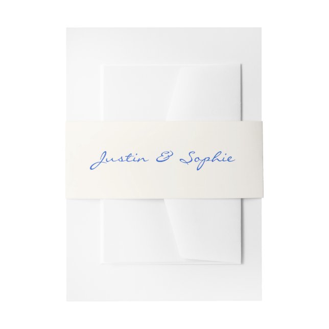 Minimalist Elegant Script Wedding Invitation Belly Band (Front Example)