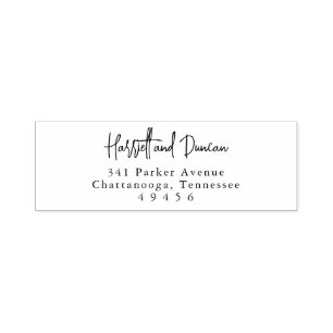 Minimalist Elegant Script Wedding Return Address Self-inking Stamp