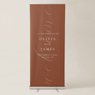 Minimalist Elegant Script Wedding Welcome Retractable Banner