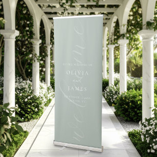 Minimalist Elegant Script Wedding Welcome Retractable Banner