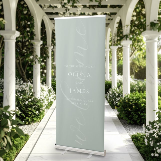 Minimalist Elegant Script Wedding Welcome Retractable Banner (Creator Uploaded)