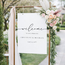 Minimalist Elegant Script Welcome Wedding Sign