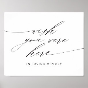 Minimalist Elegant Script Wish You Were Here Sign