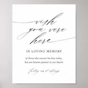 Minimalist Elegant Script Wish You Were Here Sign