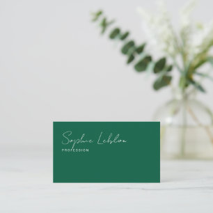 Minimalist Elegant Signature hunter-green Business Card