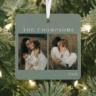 Minimalist Elegant Simple 4 Photo Sage Christmas