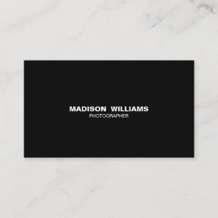 Minimalist elegant simple custom white black business card