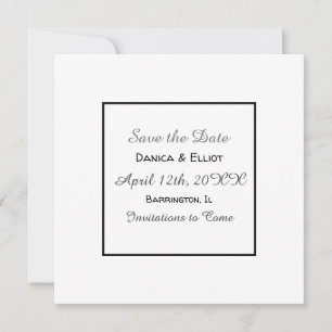 Minimalist Elegant Simple Heart Photo Wedding Save The Date