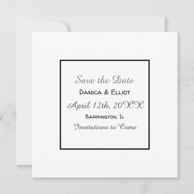 Minimalist Elegant Simple Heart Photo Wedding Save The Date (Front)