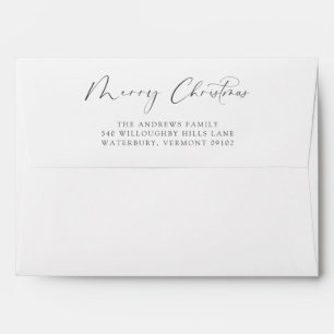 Minimalist Elegant Simple Merry Christmas Envelope