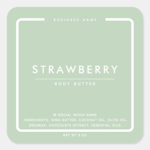 Minimalist elegant simple modern wraparound  square sticker