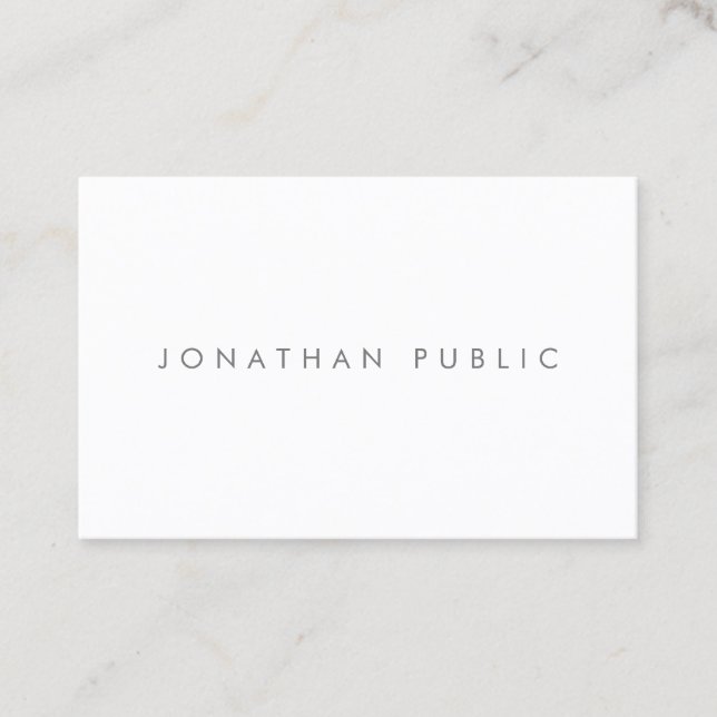 Minimalist Elegant Simple Plain Unique Promotional Business Card (Front)