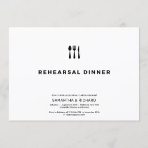 Minimalist elegant simple rehearsal dinner invitation