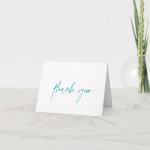 Minimalist Elegant Simple Turquoise Minimal Modern Thank You Card