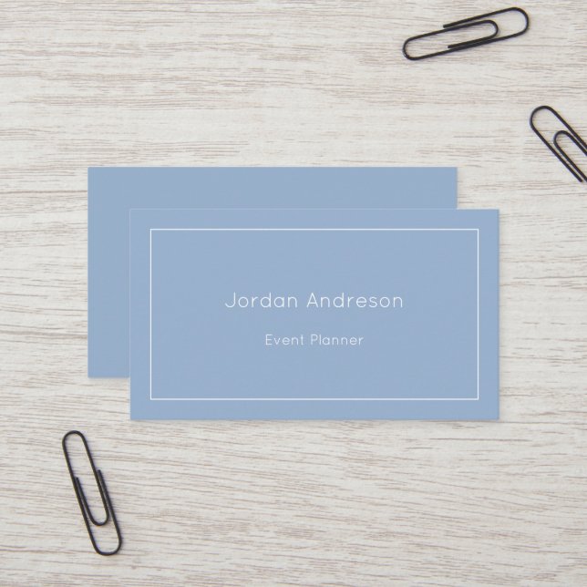 Minimalist Elegant Sky Blue Business Card (Front/Back In Situ)