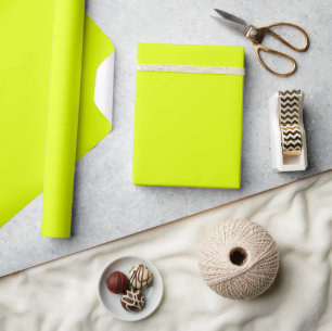 Minimalist Elegant Solid Chartreuse yellow Plain Wrapping Paper