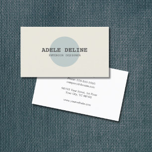 Minimalist Elegant Solid Interior Designer Business Card