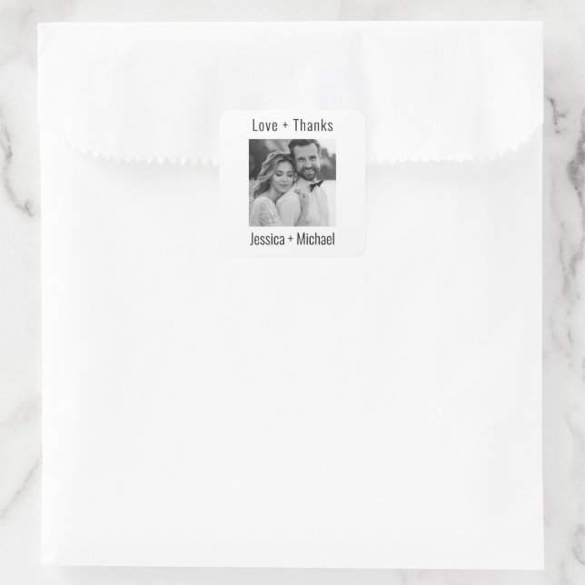 💍 Minimalist Elegant  Square Sticker (Bag)
