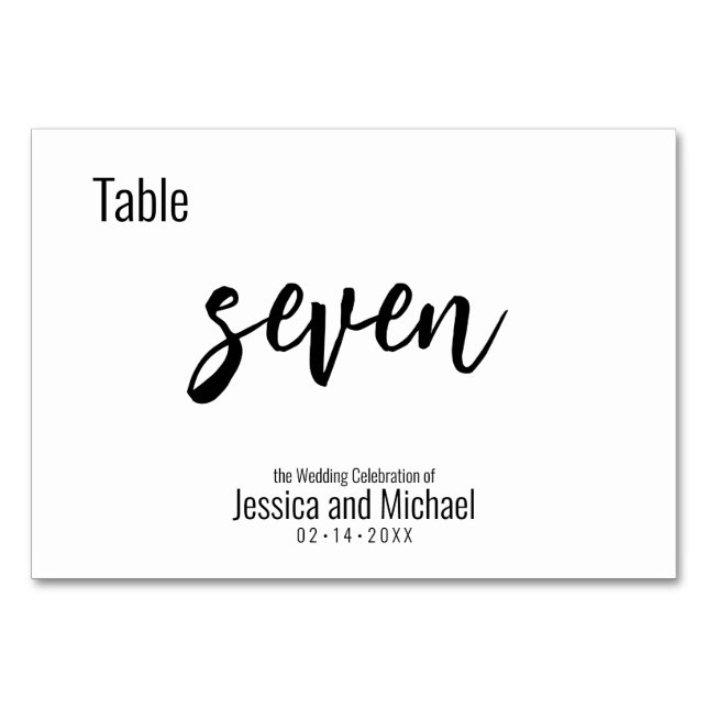 💍 Minimalist Elegant Table Number (Front)