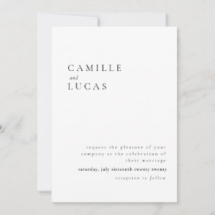 Minimalist Elegant Text and Photo   Wedding  Invitation