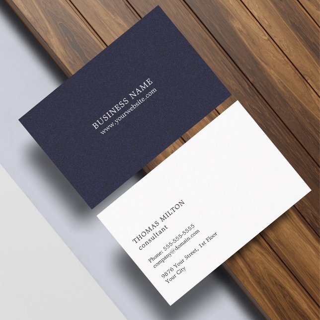 Minimalist Elegant Texture Blue Consultant Business Card (Creator Uploaded)