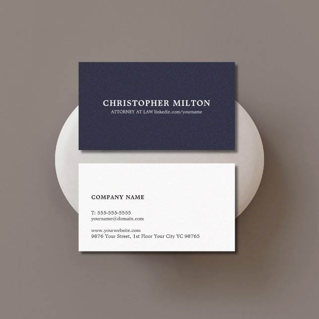Minimalist Elegant Texture Blue Consultant Business Card (Creator Uploaded)