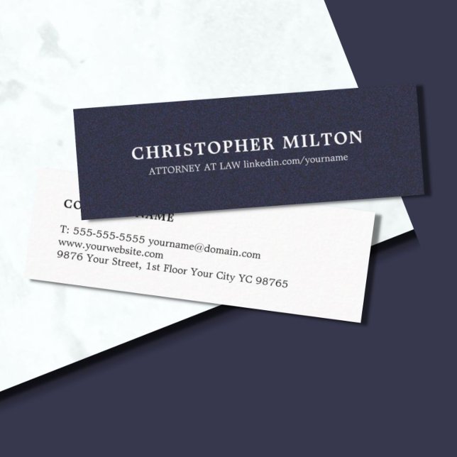 Minimalist Elegant Texture Blue Consultant Mini Business Card (Creator Uploaded)