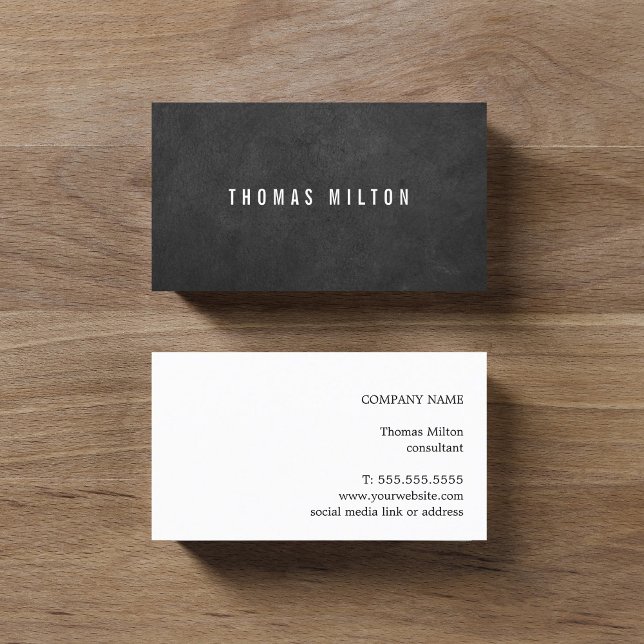 Minimalist Elegant Texture Dark Grey Consultant Business Card (Creator Uploaded)