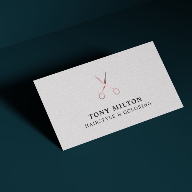 Minimalist Elegant Texture Faux Gold HairSalon Business Card (Creator Uploaded)