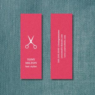 Minimalist Elegant Texture Pink White Hairstylist Mini Business Card