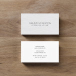 Minimalist Elegant Texture White Attorney at Law Business Card<br><div class="desc">Minimalist fully customisable business card template design with texture white background. Perfect for consultants,  attorney at law,  lawyers. Clean simple design.</div>