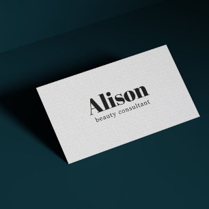 Minimalist Elegant Texture White Beauty Consultant Business Card