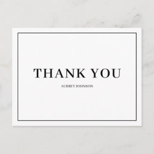 Minimalist Elegant Thank You Postcard
