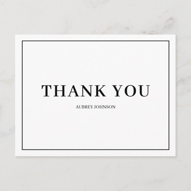 Minimalist Elegant Thank You Postcard (Front)