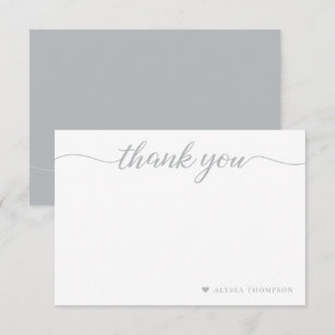 Minimalist Elegant Thank you Script Personalised Card