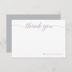 Minimalist Elegant Thank you Script Personalized Card