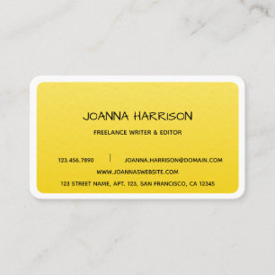 Minimalist Elegant Trendy Gold Foil Writer Editor Business Card