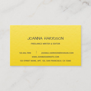 Minimalist Elegant Trendy Gold Foil Writer Editor Business Card