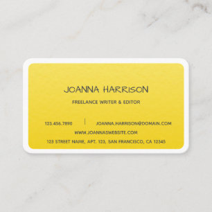 Minimalist Elegant Trendy Gold Foil Writer Editor Business Card
