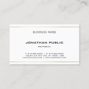 Minimalist Elegant Trendy Modern Sleek Gold Plain Business Card